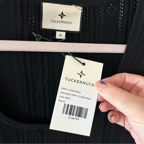 NWT Tuckernuck Black Pointelle Ryder Midi Dress - Picture 4 of 5